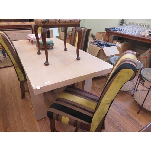 395 - Modern Limed Oak Dining Suite, Table, Four Chairs and Matching Sideboard