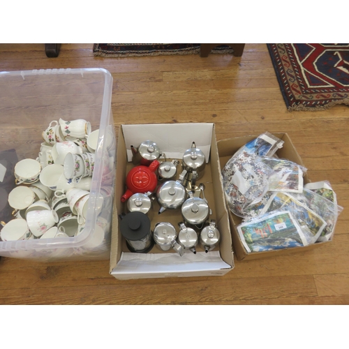 399 - Quantity of Mixed Tea Sets, Jigsaws and Teapots