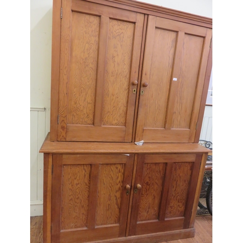 434 - Large Pine two door Cabinet with Undercabinet