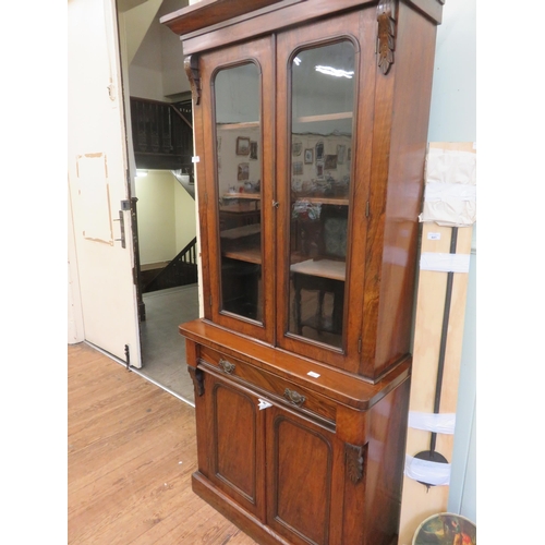 440 - Victorian Rosewood Bookcase With Under Cabinet