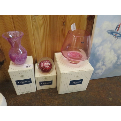 353 - Three boxed Caithness Glass Vases