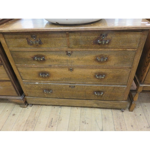 412 - Oak Chest of Three Long, Two Short Drawers