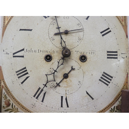 420 - Grandfather Clock, John Duncan, Turriff with pendulum and weights