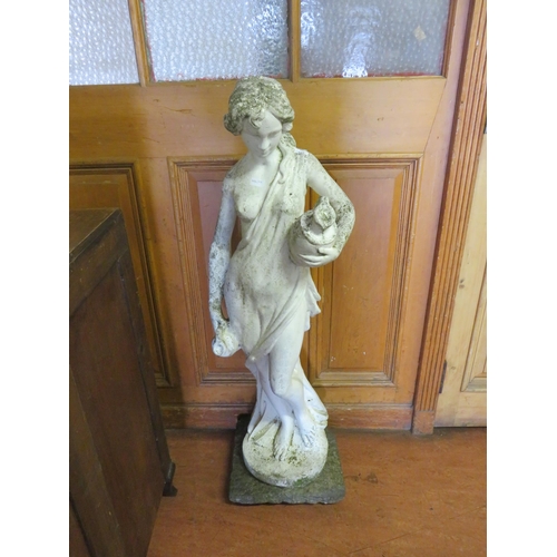 443 - Heavy Stone Garden Statue of Lady, 55