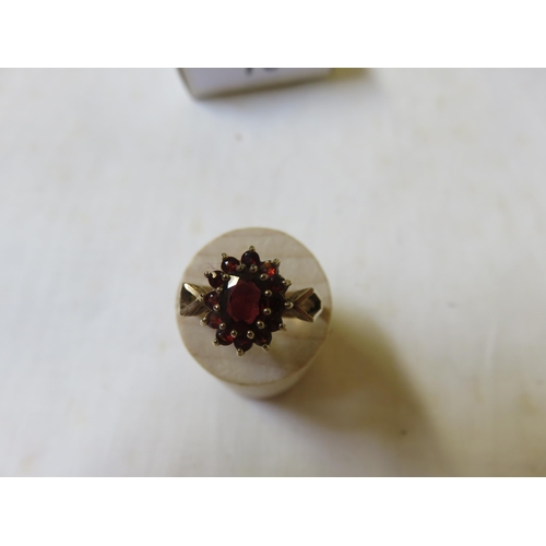 70 - Gold Garnet Cluster Ring