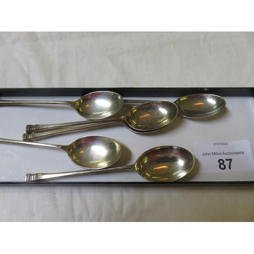 87 - Set of 6 Silver Spoons, circa 1972, by Francis Howard Ltd.