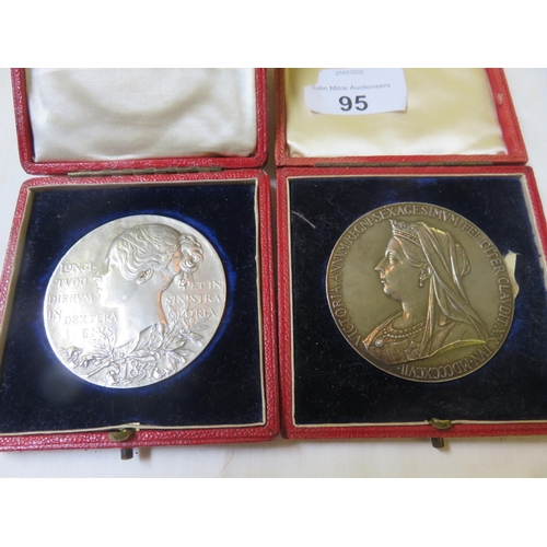 95 - Pair of Queen Victoria Silver Medals, 1837-1897 Diamond Jubilee