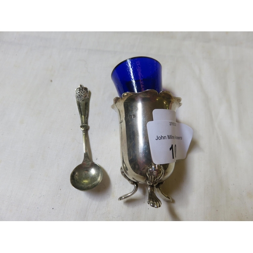 100 - Silver Mustard Pot and Spoon