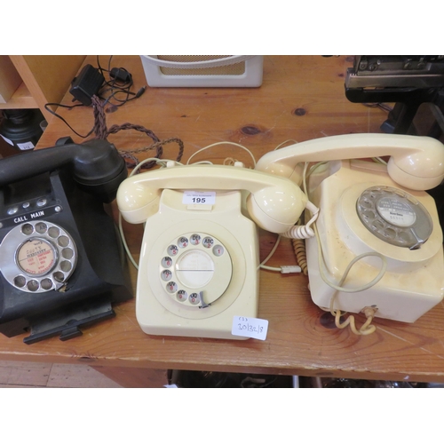 195 - Three Vintage Phones