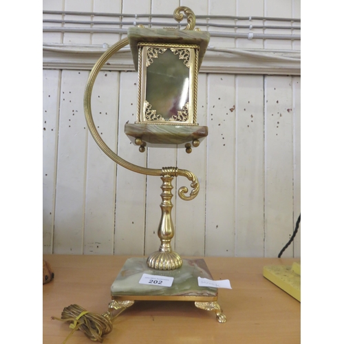 202 - Brass and Onyx Table Lamp