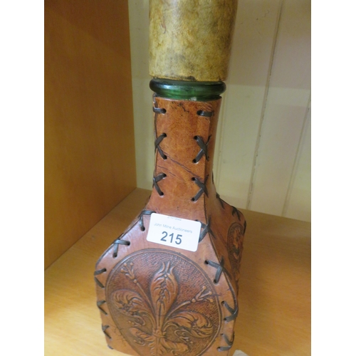 215 - Large Decorative Leather Bottle