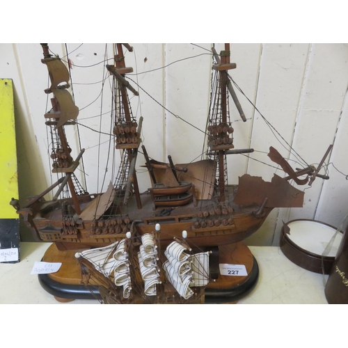 227 - Two Model Sailing Ships