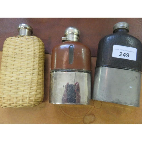 249 - Three odd Hip Flasks