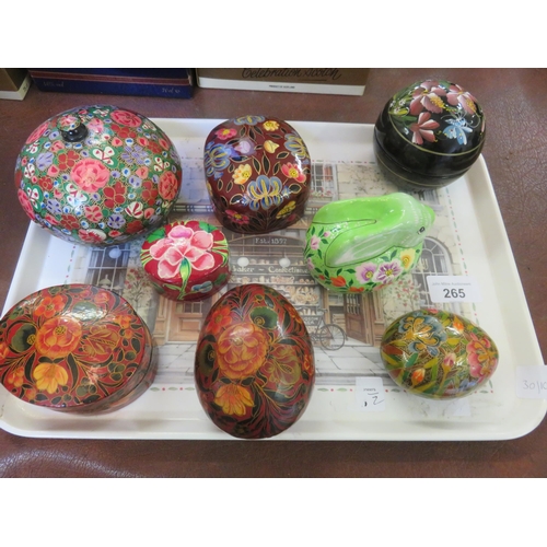 265 - Eight Paper Mache Trinket Boxes