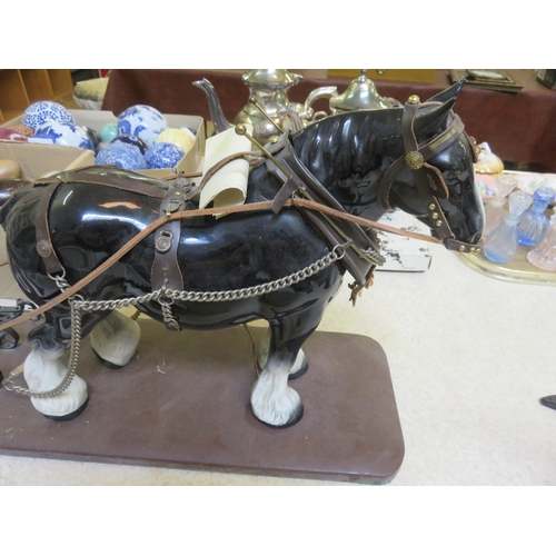 285 - Large Horse and Plough Ornament