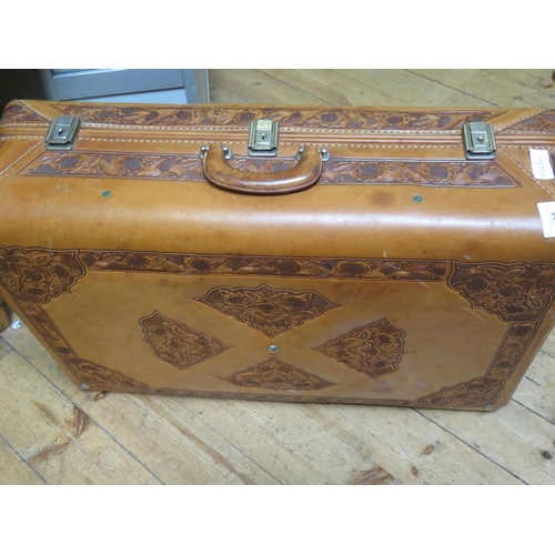 305 - Set of Leather Suitcases, three inside and bag to match