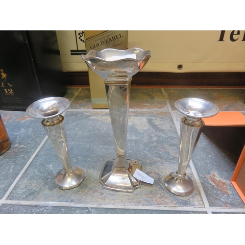 311 - Three Silver Bud Vases