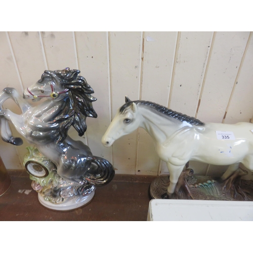 335 - Large Horse Figure and Horse Figure with Clock