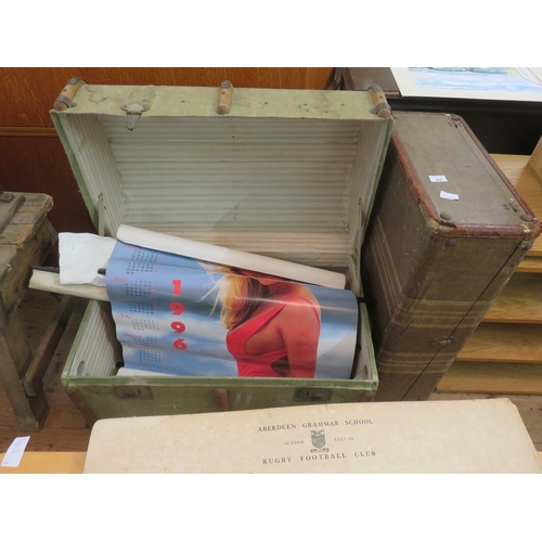 382 - Quantity of Posters and two old Trunks