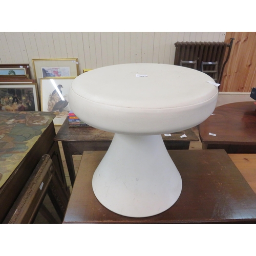 388 - White Leather Stool