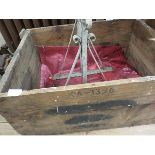 401 - Old Wooden Box with single Bench End