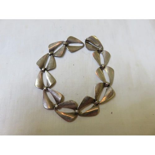 69 - Modernist Danish Silver Bracelet, signed NE