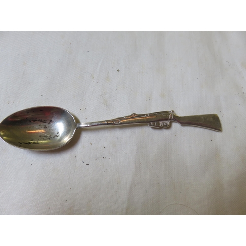 89 - Silver Teaspoon with WW1 Rifle Handle, circa 1918 by William Hutton & Sons Ltd.