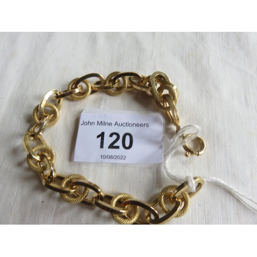 120 - 18ct Gold Chain Link Bracelet - 11.9gms