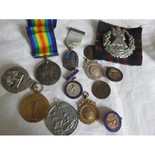 146 - Lot of Medals, Award Badges and Regimental Cap Badges etc