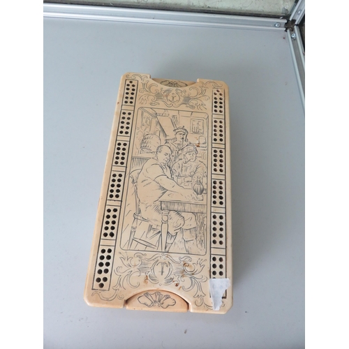 159 - Carved Stone Cribbage Set