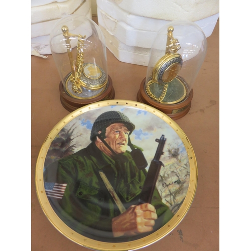 167 - John Wayne Plates and Two John Wayne Watches