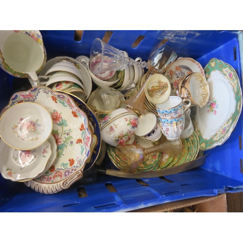 178 - Four crates of mixed bric-a-brac, tea sets etc