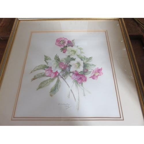 29 - Gilt Framed Watercolour - Flowers - Mary McMurtrie 1989