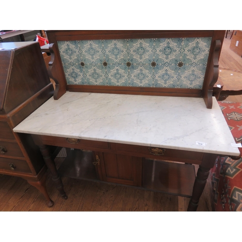 416 - Edwardian Marble Topped Washstand