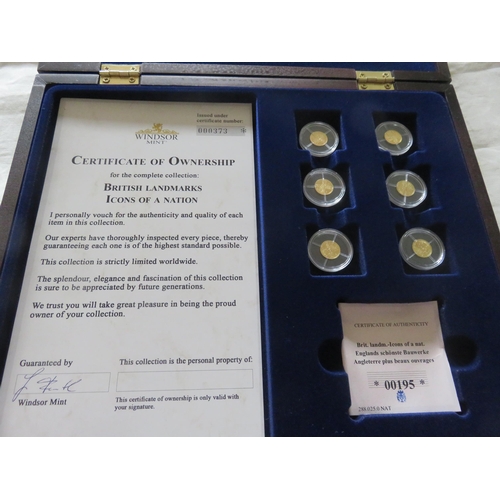 64 - British Landmarks - Six Miniature Gold Coin Set