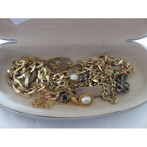 75 - Silver ID Bracelet, Chains Mixed, Lot of Gold Plated Chains