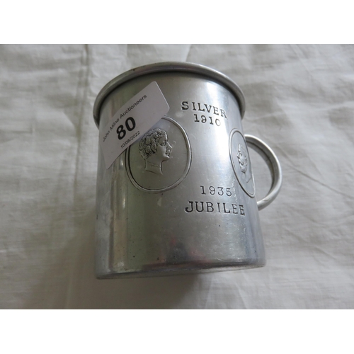 80 - Silver Jubilee 1910-1935 King George V Queen Mary Aluminium Beaker Royal