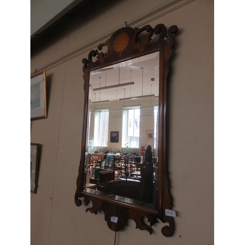 9 - Inlaid Yew Wood Wall Mirror