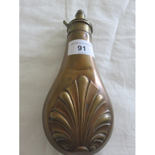 91 - Brass Powder Flask