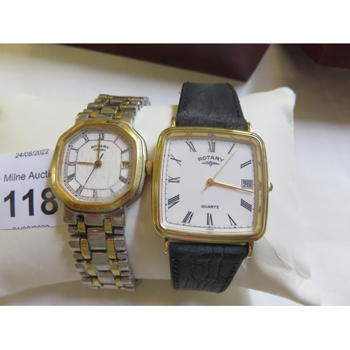 118 - Two boxed Rotary Watches