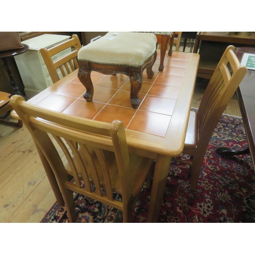 411 - Tiled Top Dining Table with Four Chairs