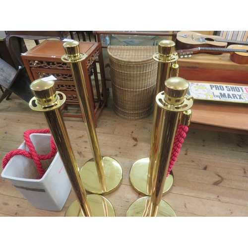 412 - Polished Brass Four Part Queue Barrier