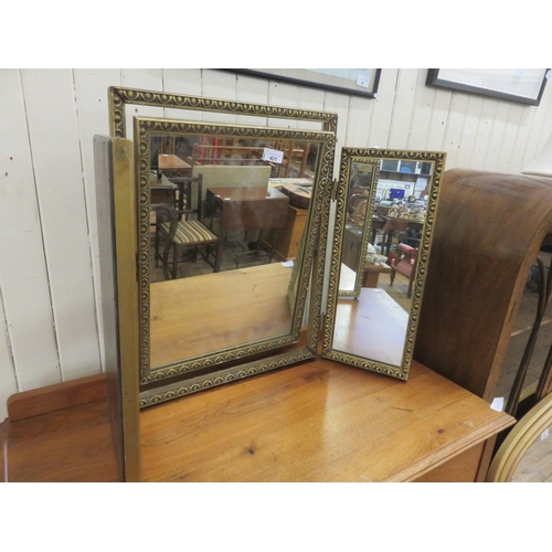 421 - Gilt Framed Triple Dressing Mirror