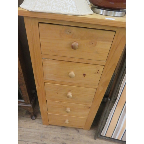 425 - Narrow Pine Chest of Drawers