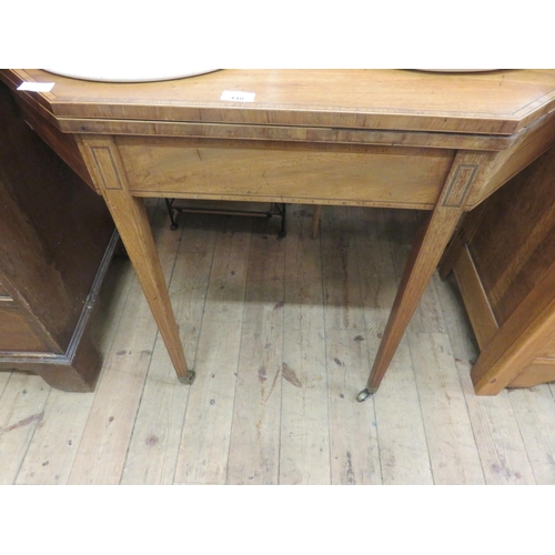 440 - Inlaid Mahogany Lift Over Card Table