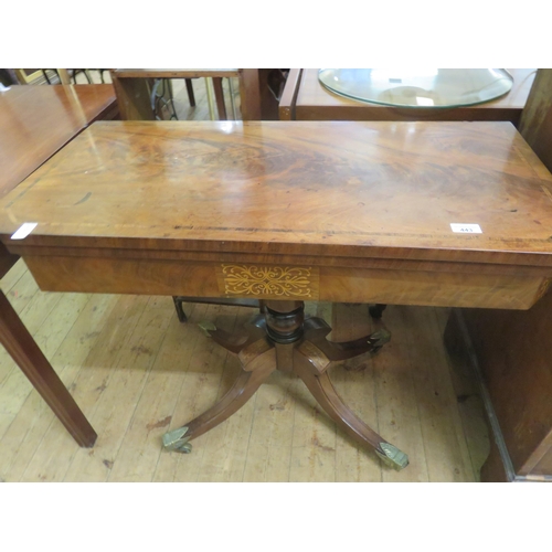 443 - Inlaid Walnut Lift Over Card Table