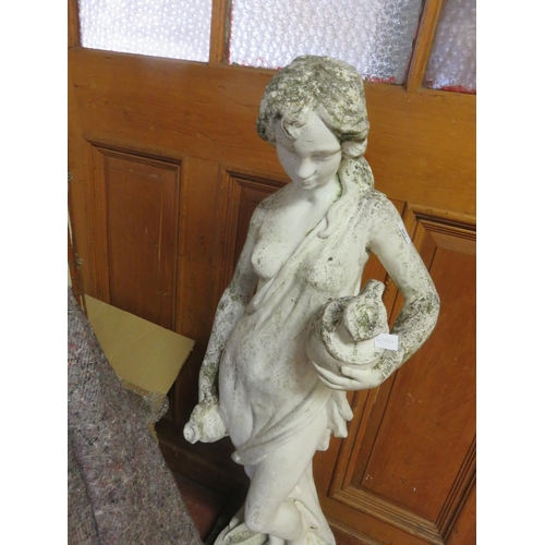 467 - Heavy Stone Statue Classical Female Figure 5'5