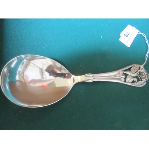 78 - Large Continental Silver Caddy Spoon