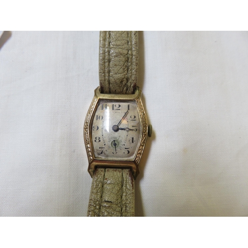 97 - Art Deco Oblong Rolled Gold Gents Wristwatch