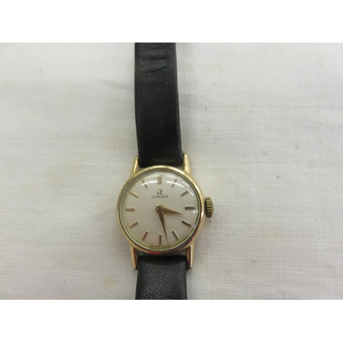 104 - 9ct Gold Omega Ladies Wristwatch